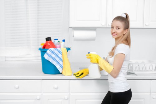 Prepared sofa and room for professional cleaning service in Kingston