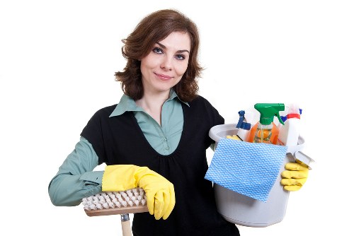 Detailed post-build cleaning of kitchen surfaces and cabinetry in Kingston